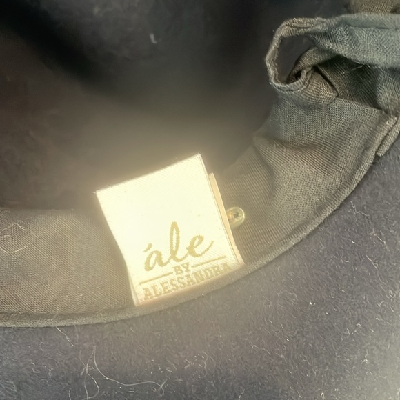 Ale by Alessandro boho black wool adjustable gaucho hat braided leather detail - Picture 5 of 7